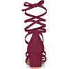 image:imageAllegra K Womens Open Toe Lace Up Mid Chunky Heeled Sandals  Party SandalsBurgundy