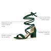 image:imageAllegra K Womens Open Toe Lace Up Mid Chunky Heeled Sandals  Party SandalsGreen