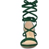 image:imageAllegra K Womens Open Toe Lace Up Mid Chunky Heeled Sandals  Party SandalsGreen