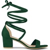 image:imageAllegra K Womens Open Toe Lace Up Mid Chunky Heeled Sandals  Party SandalsGreen