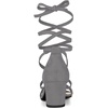 image:imageAllegra K Womens Open Toe Lace Up Mid Chunky Heeled Sandals  Party SandalsGrey