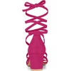 image:imageAllegra K Womens Open Toe Lace Up Mid Chunky Heeled Sandals  Party SandalsHot Pink