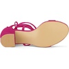 image:imageAllegra K Womens Open Toe Lace Up Mid Chunky Heeled Sandals  Party SandalsHot Pink