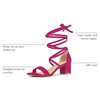 image:imageAllegra K Womens Open Toe Lace Up Mid Chunky Heeled Sandals  Party SandalsHot Pink