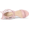 image:imageAllegra K Womens Open Toe Lace Up Mid Chunky Heeled Sandals  Party SandalsLight Pink