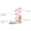 image:imageAllegra K Womens Open Toe Lace Up Mid Chunky Heeled Sandals  Party SandalsLight Pink