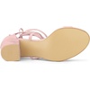 image:imageAllegra K Womens Open Toe Lace Up Mid Chunky Heeled Sandals  Party SandalsLight Pink