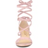 image:imageAllegra K Womens Open Toe Lace Up Mid Chunky Heeled Sandals  Party SandalsLight Pink