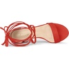 image:imageAllegra K Womens Open Toe Lace Up Mid Chunky Heeled Sandals  Party SandalsOrange