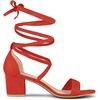 image:imageAllegra K Womens Open Toe Lace Up Mid Chunky Heeled Sandals  Party SandalsOrange