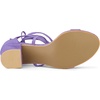image:imageAllegra K Womens Open Toe Lace Up Mid Chunky Heeled Sandals  Party SandalsPurple
