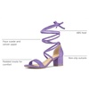 image:imageAllegra K Womens Open Toe Lace Up Mid Chunky Heeled Sandals  Party SandalsPurple