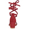image:imageAllegra K Womens Open Toe Lace Up Mid Chunky Heeled Sandals  Party SandalsRed