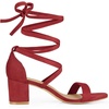 image:imageAllegra K Womens Open Toe Lace Up Mid Chunky Heeled Sandals  Party SandalsRed
