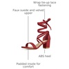 image:imageAllegra K Womens Open Toe Lace Up Mid Chunky Heeled Sandals  Party SandalsRed