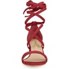 image:imageAllegra K Womens Open Toe Lace Up Mid Chunky Heeled Sandals  Party SandalsRed