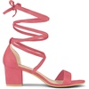 image:imageAllegra K Womens Open Toe Lace Up Mid Chunky Heeled Sandals  Party SandalsWatermelon Red