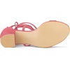 image:imageAllegra K Womens Open Toe Lace Up Mid Chunky Heeled Sandals  Party SandalsWatermelon Red