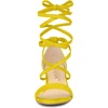 image:imageAllegra K Womens Open Toe Lace Up Mid Chunky Heeled Sandals  Party SandalsYellow
