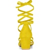 image:imageAllegra K Womens Open Toe Lace Up Mid Chunky Heeled Sandals  Party SandalsYellow