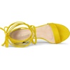 image:imageAllegra K Womens Open Toe Lace Up Mid Chunky Heeled Sandals  Party SandalsYellow