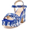 image:imageAllegra K Womens Platform Heels Open Toe Plaid Chunky Heel SandalsBlue