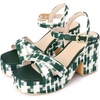 image:imageAllegra K Womens Platform Heels Open Toe Plaid Chunky Heel SandalsGreen