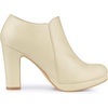 image:imageAllegra K Womens Platform Round Toe Chunky Heelss Ankle Booties  Dress BootsBeige