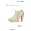 image:imageAllegra K Womens Platform Round Toe Chunky Heelss Ankle Booties  Dress BootsBeige