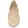 image:imageAllegra K Womens Pointy Toe Slip on Wedges Heels Pumps  Party ShoesBeige