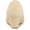 image:imageAllegra K Womens Pointy Toe Slip on Wedges Heels Pumps  Party ShoesBeige