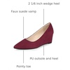 image:imageAllegra K Womens Pointy Toe Slip on Wedges Heels Pumps  Party ShoesBurgundy