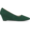 image:imageAllegra K Womens Pointy Toe Slip on Wedges Heels Pumps  Party ShoesDark Green