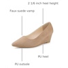 image:imageAllegra K Womens Pointy Toe Slip on Wedges Heels Pumps  Party ShoesKhaki