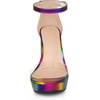 image:imageAllegra K Womens Printed Clear Platform Chunky Heel Sandals  Party SandalsColorful