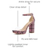 image:imageAllegra K Womens Printed Clear Platform Chunky Heel Sandals  Party SandalsHot Pink