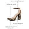 image:imageAllegra K Womens Printed Clear Platform Chunky Heel Sandals  Party SandalsLeopard Print