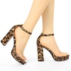 image:imageAllegra K Womens Printed Clear Platform Chunky Heel Sandals  Party SandalsLeopard Print