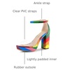 image:imageAllegra K Womens Printed Clear Platform Chunky Heel Sandals  Party SandalsRainbow