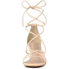 image:imageAllegra K Womens Strappy Lace Up Kitten Heel Dress Sandals  Synthetic Leather Vamp with ABS Kitten Heel Padded Insole for Comfort Party ready Open Toe Strappy DesignBeige
