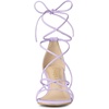 image:imageAllegra K Womens Strappy Lace Up Kitten Heel Dress Sandals  Synthetic Leather Vamp with ABS Kitten Heel Padded Insole for Comfort Party ready Open Toe Strappy DesignLight Purple