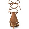 image:imageAllegra K Womens Strappy Lace Up Kitten Heel Dress Sandals  Synthetic Leather Vamp with ABS Kitten Heel Padded Insole for Comfort Party ready Open Toe Strappy DesignDark Brown