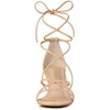 image:imageAllegra K Womens Strappy Lace Up Kitten Heel Dress Sandals  Synthetic Leather Vamp with ABS Kitten Heel Padded Insole for Comfort Party ready Open Toe Strappy DesignNude