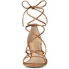 image:imageAllegra K Womens Strappy Lace Up Kitten Heel Dress Sandals  Synthetic Leather Vamp with ABS Kitten Heel Padded Insole for Comfort Party ready Open Toe Strappy DesignDark Brown