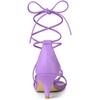 image:imageAllegra K Womens Strappy Lace Up Kitten Heel Dress Sandals  Synthetic Leather Vamp with ABS Kitten Heel Padded Insole for Comfort Party ready Open Toe Strappy DesignPurple