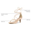 image:imageAllegra K Womens Strappy Lace Up Kitten Heel Dress Sandals  Synthetic Leather Vamp with ABS Kitten Heel Padded Insole for Comfort Party ready Open Toe Strappy DesignBeige
