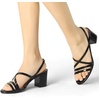 image:imageAllegra K Womens Strappy Slingback Chunky Heels Slide Sandals  Party SandalsBlack