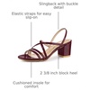 image:imageAllegra K Womens Strappy Slingback Chunky Heels Slide Sandals  Party SandalsBurgundy