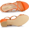 image:imageAllegra K Womens Strappy Slingback Chunky Heels Slide Sandals  Party SandalsOrange