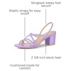 image:imageAllegra K Womens Strappy Slingback Chunky Heels Slide Sandals  Party SandalsPurple
